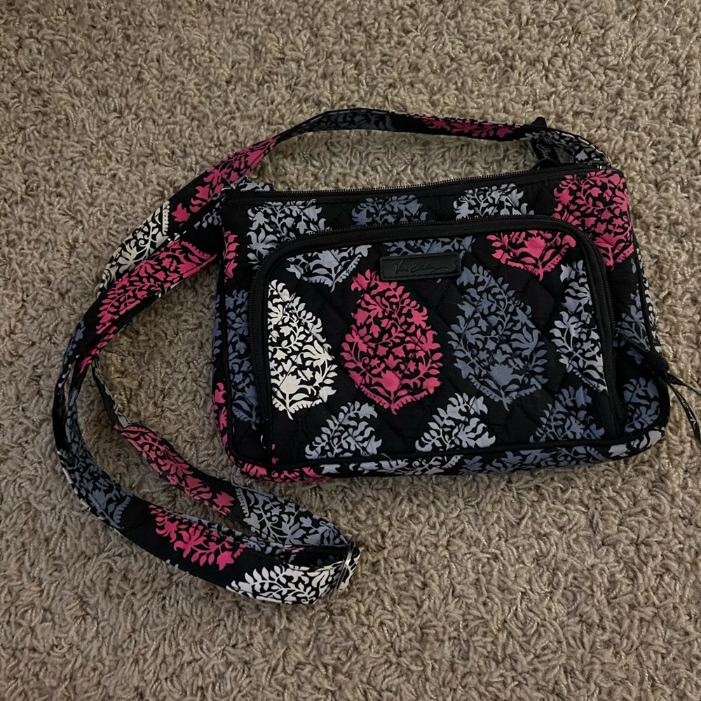 vera bradley gently used black,white,and pink purse